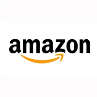 Logo de Amazon con fondo blanco, representando su colaboración con el comparador de precios locomparo